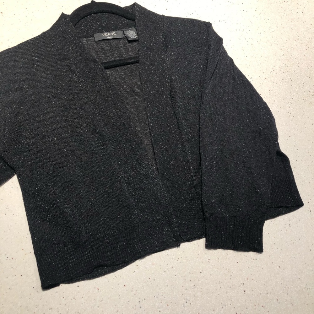Lightweight formal black sparkle shrug